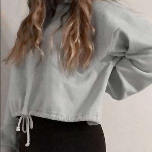 american eagle quarter zip cropped sweater